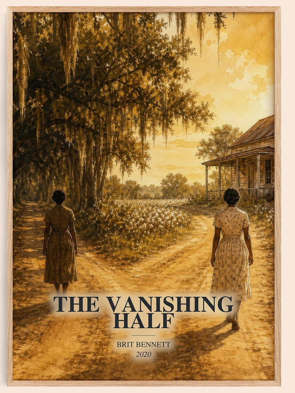 The Vanishing Half watercolour book poster by Brit Bennett – framed literary art print