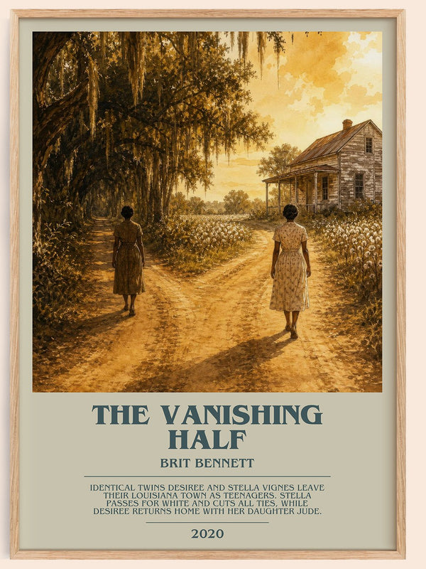The Vanishing Half bookish book poster by Brit Bennett – framed literary art print