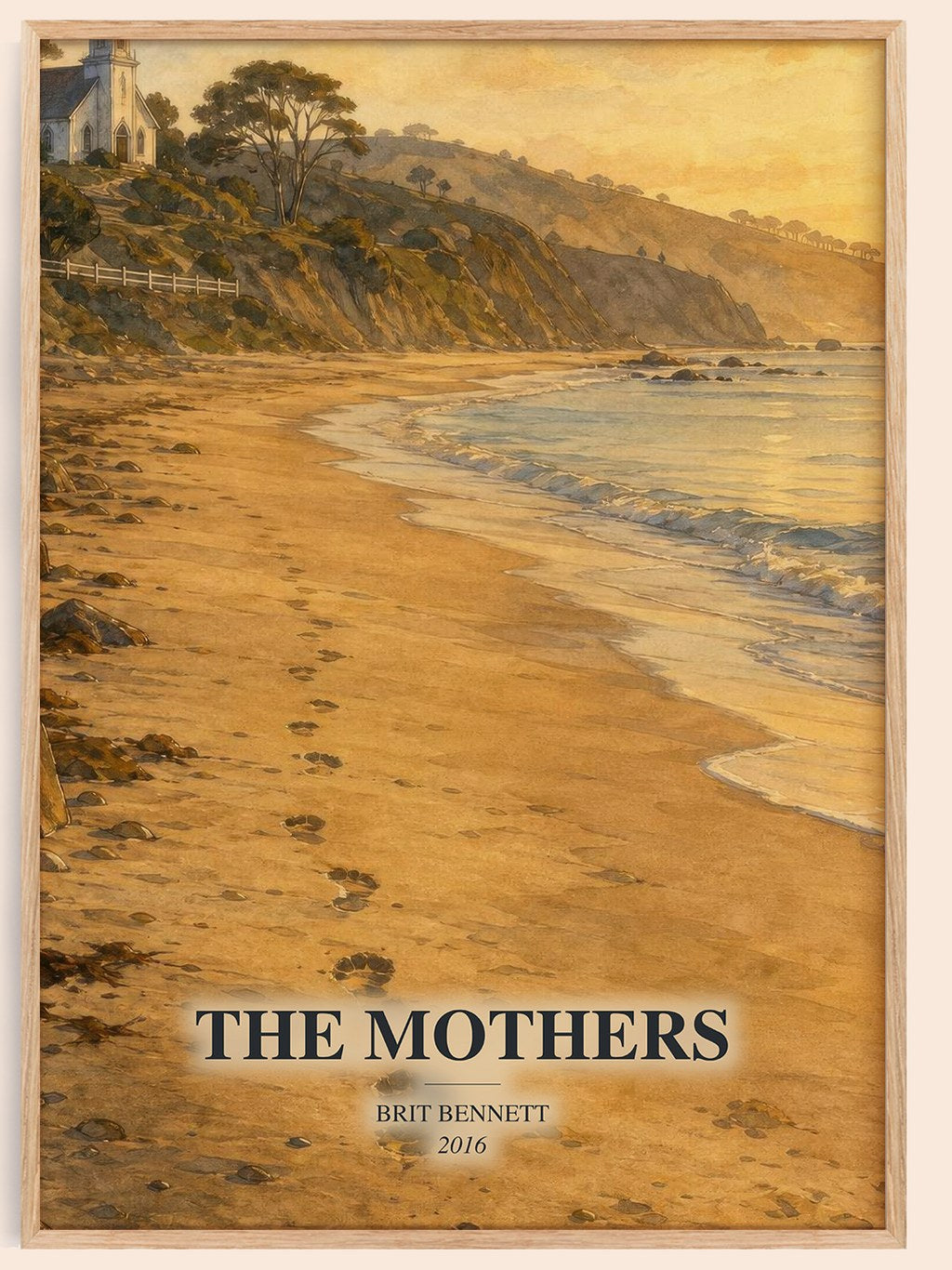 The Mothers watercolour book poster by Brit Bennett – framed literary art print