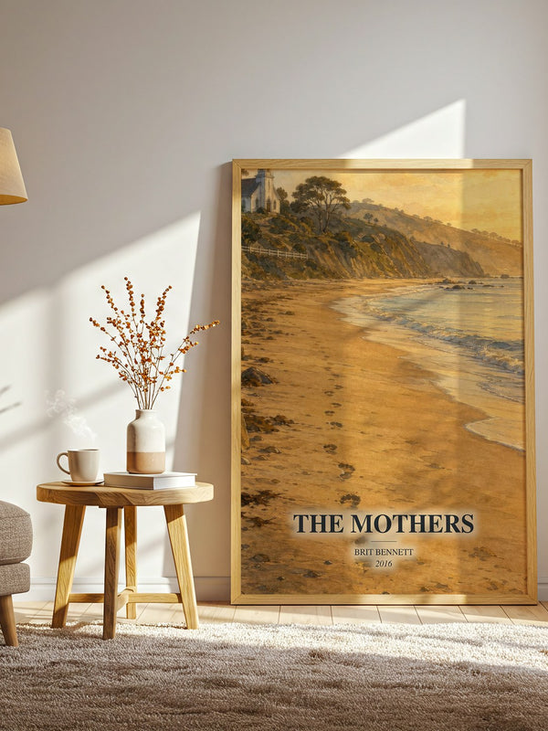 The Mothers watercolour print in frame leaning in hallway – contemporary fiction wall art