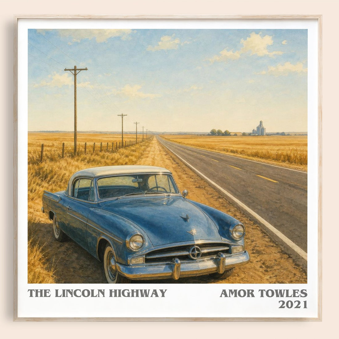 The Lincoln Highway literary book poster by Amor Towles – framed literary art print