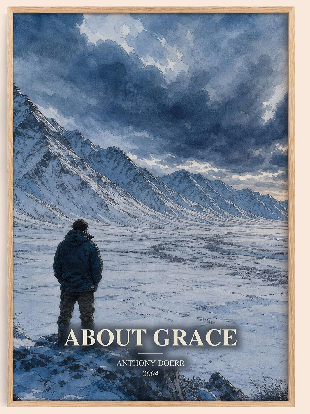 About Grace watercolour book poster by Anthony Doerr – framed literary art print