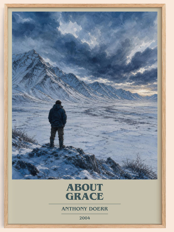 About Grace book cover book poster by Anthony Doerr – framed literary art print