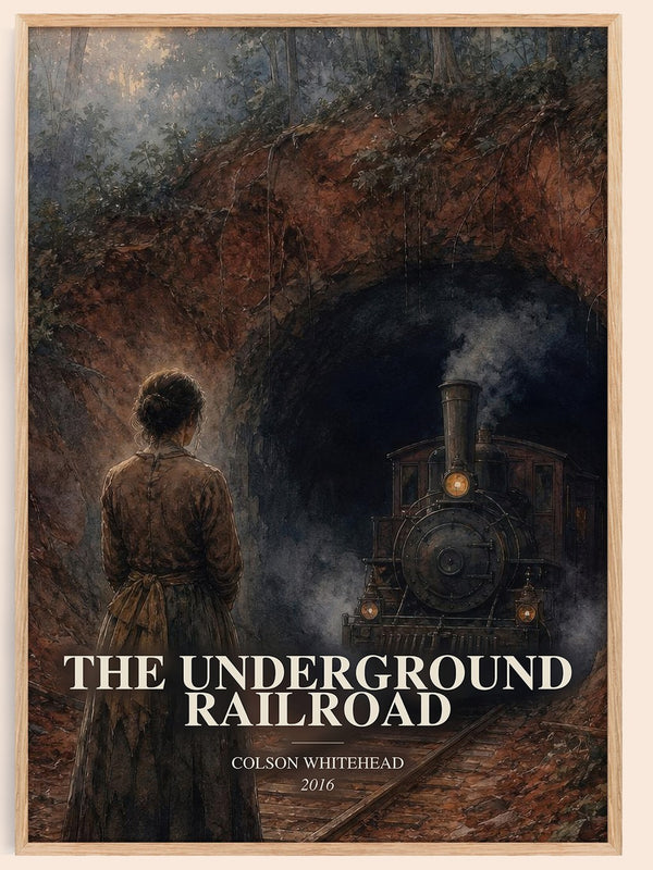 The Underground Railroad watercolour book poster by Colson Whitehead – framed literary art print