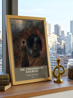The Underground Railroad book cover print framed by window – literary home decor