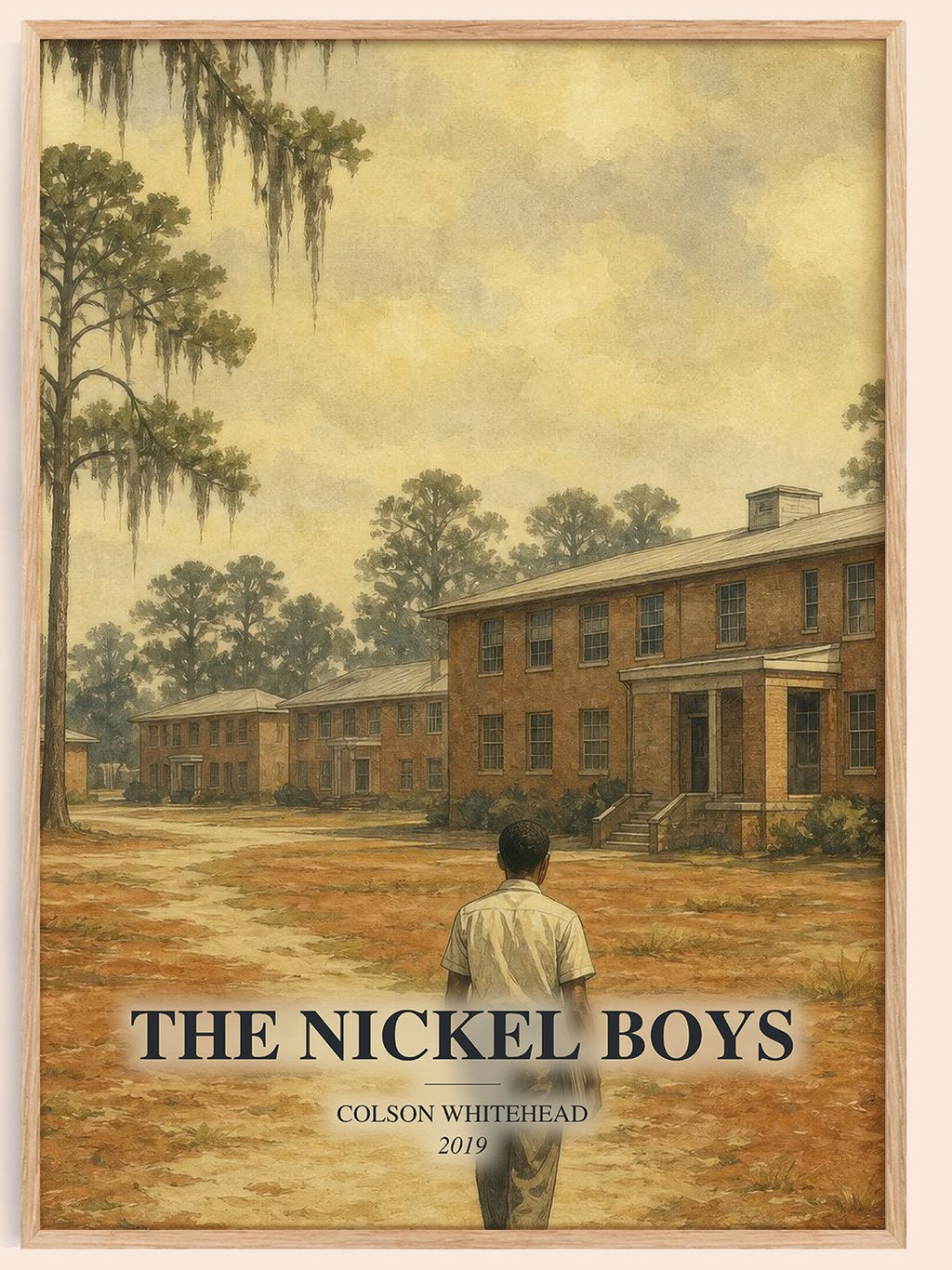 The Nickel Boys watercolour book poster by Colson Whitehead – framed literary art print