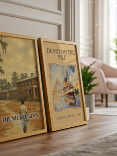 The Nickel Boys watercolour print framed by window – literary home decor