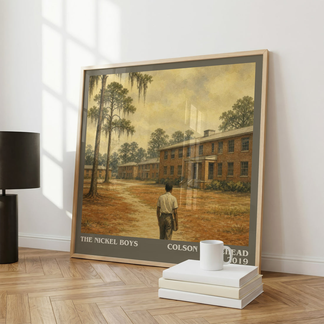 The Nickel Boys literary print framed by window – literary home decor