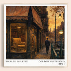 Harlem Shuffle literary book poster by Colson Whitehead – framed literary art print