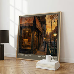 Harlem Shuffle literary print framed by window – literary home decor