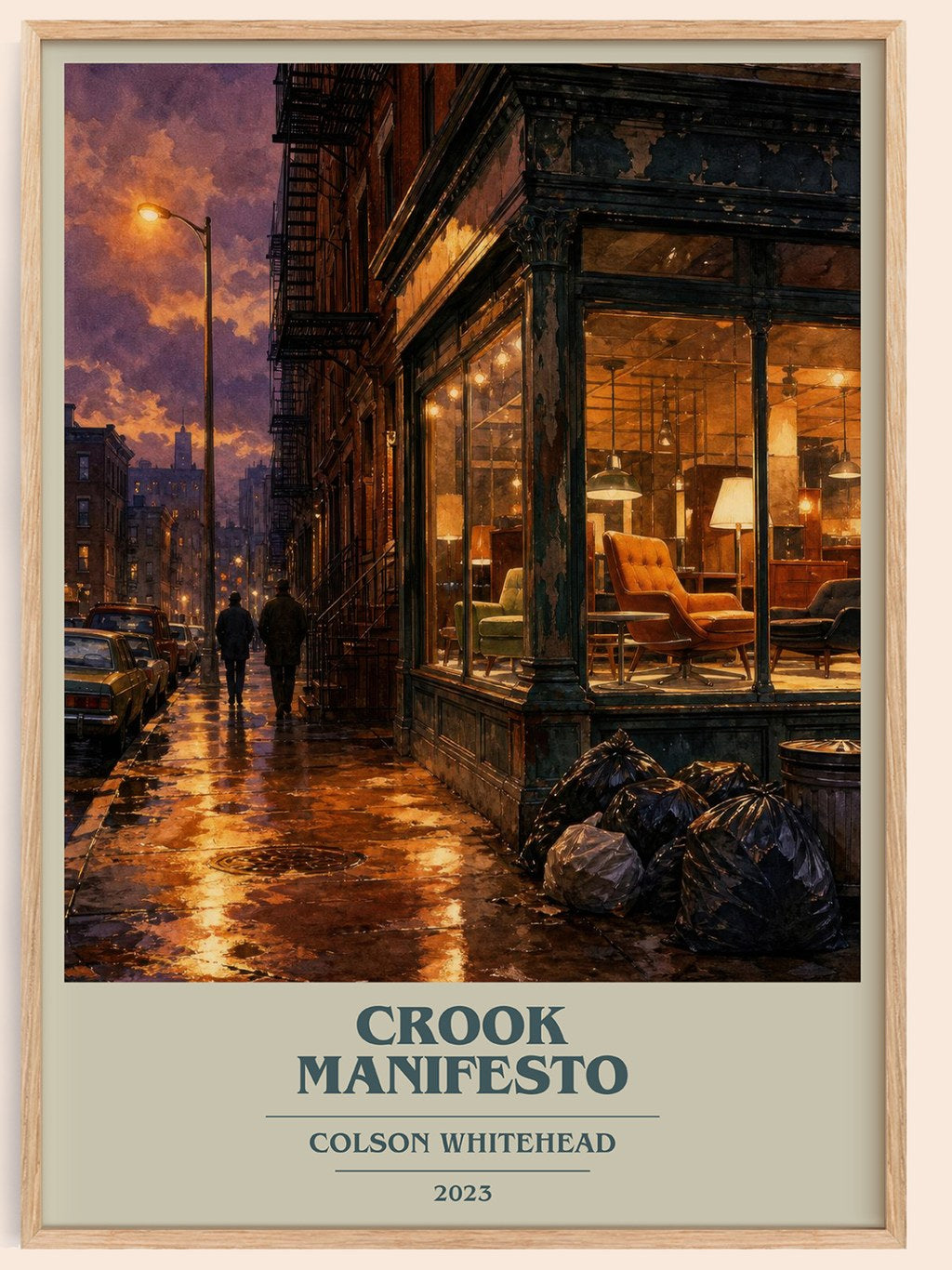 Crook Manifesto book cover book poster by Colson Whitehead – framed literary art print