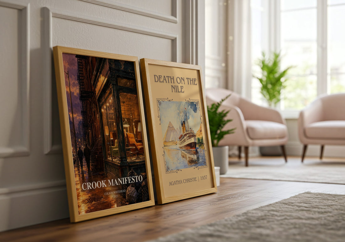 Crook Manifesto watercolour print framed by window – literary home decor