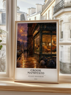 Crook Manifesto book cover poster colour and style options – Colson Whitehead book art
