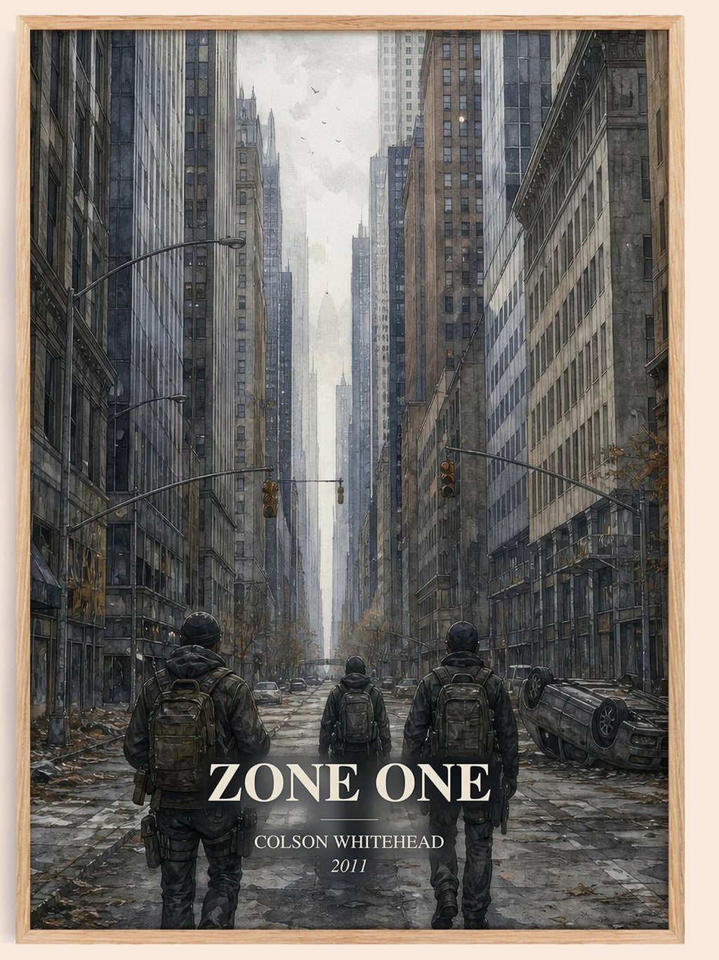 Zone One watercolour book poster by Colson Whitehead – framed literary art print