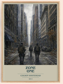 Zone One book cover book poster by Colson Whitehead – framed literary art print