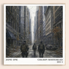 Zone One literary book poster by Colson Whitehead – framed literary art print
