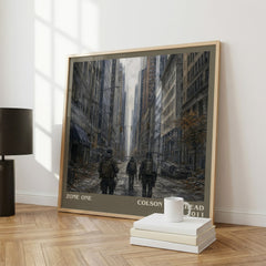 Zone One literary print framed by window – literary home decor
