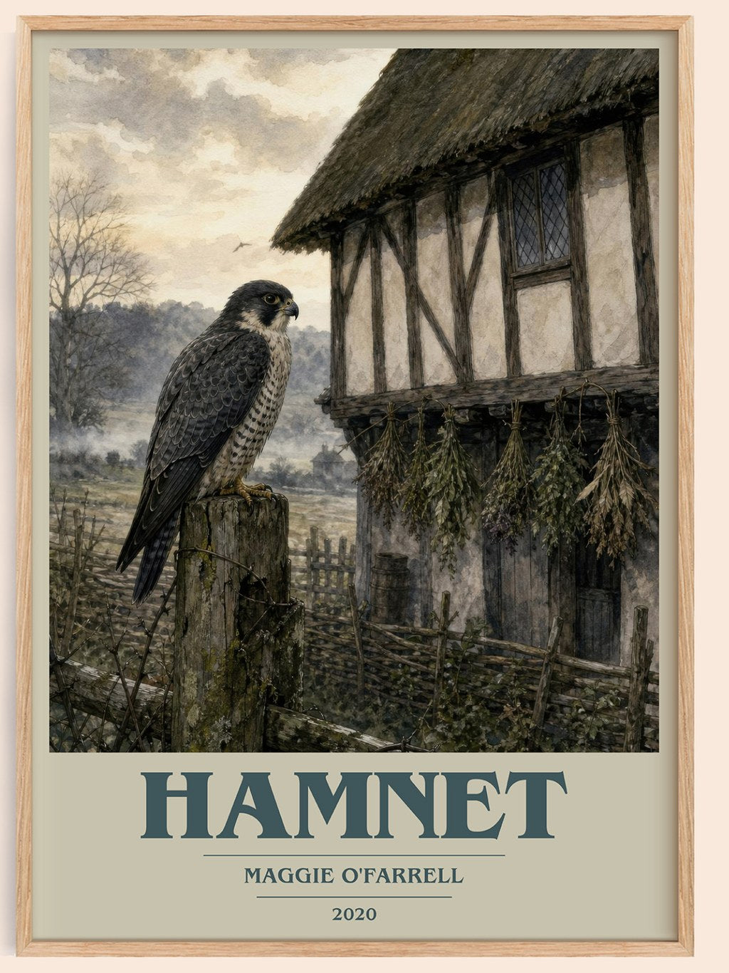 Hamnet book cover book poster by Maggie O'Farrell – framed literary art print