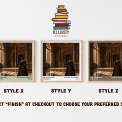 The Marriage Portrait literary print in frame leaning in hallway – historical fiction wall art