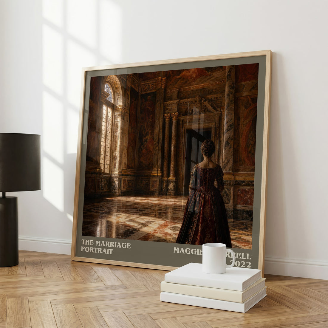 The Marriage Portrait literary print framed by window – literary home decor