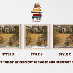 Instructions for a Heatwave literary print in frame leaning in hallway – contemporary fiction wall art