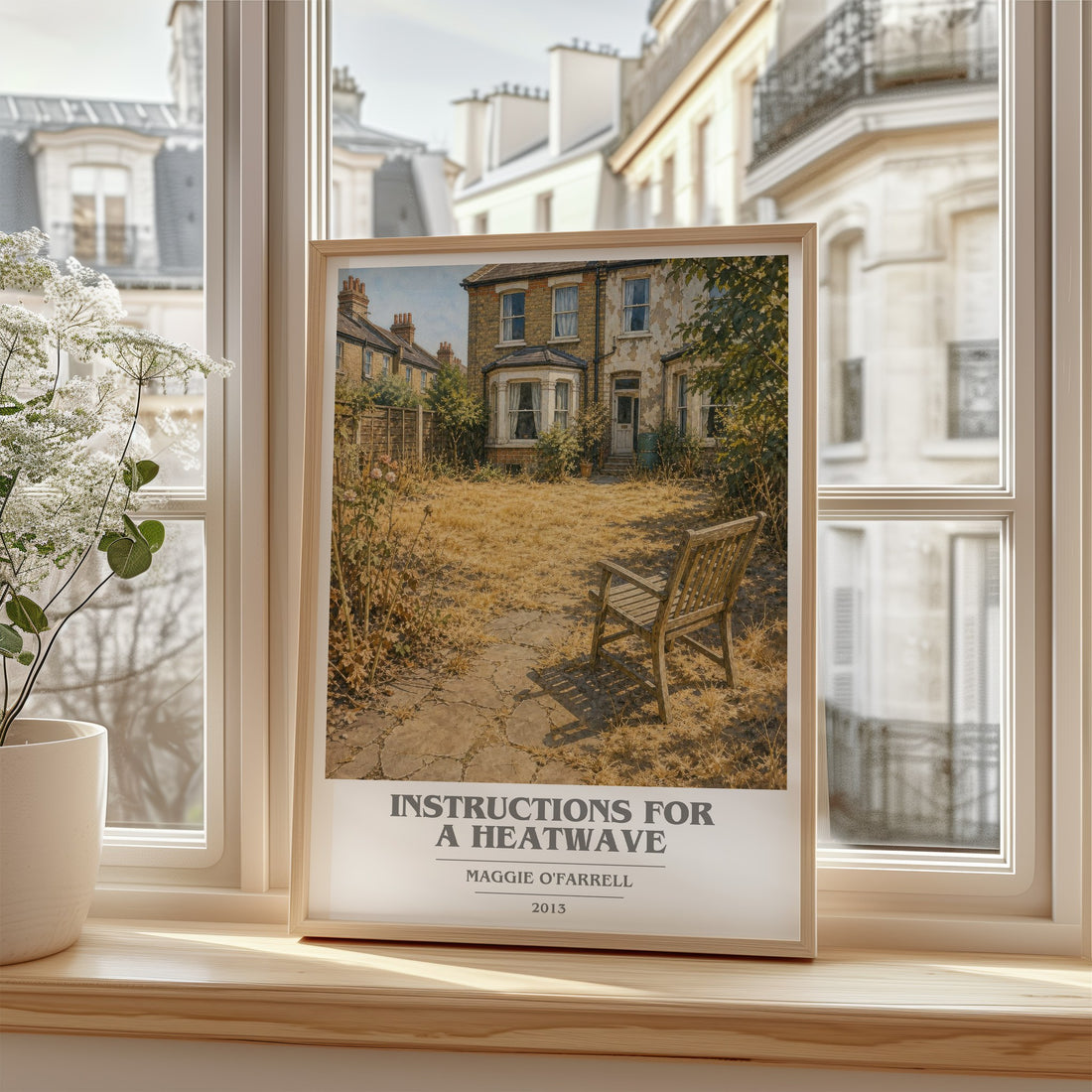 Instructions for a Heatwave book cover poster colour and style options – Maggie O'Farrell book art