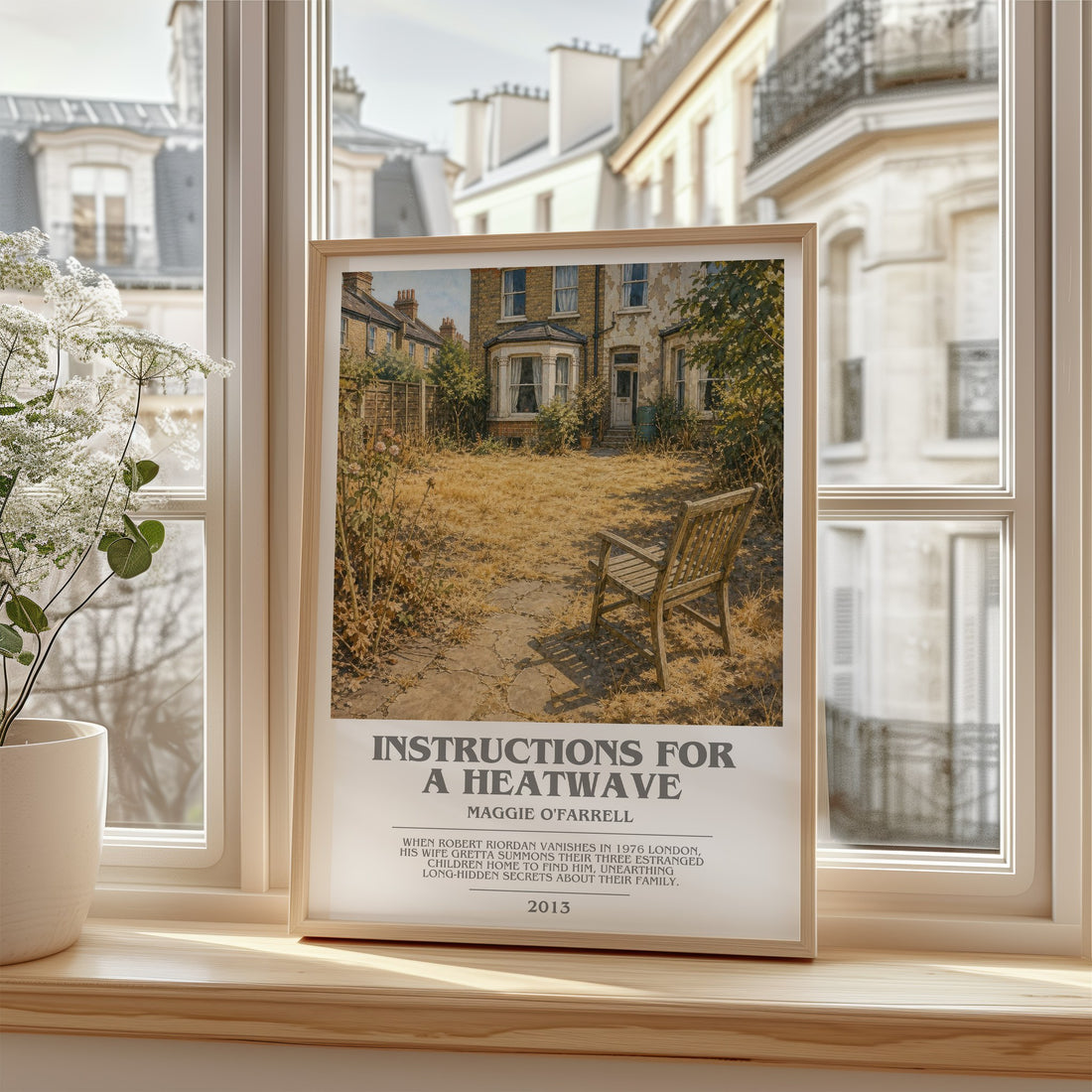 Instructions for a Heatwave bookish poster colour and style options – Maggie O'Farrell book art