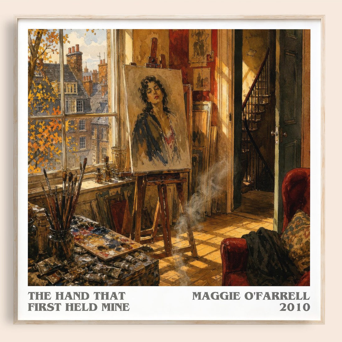The Hand That First Held Mine literary book poster by Maggie O'Farrell – framed literary art print