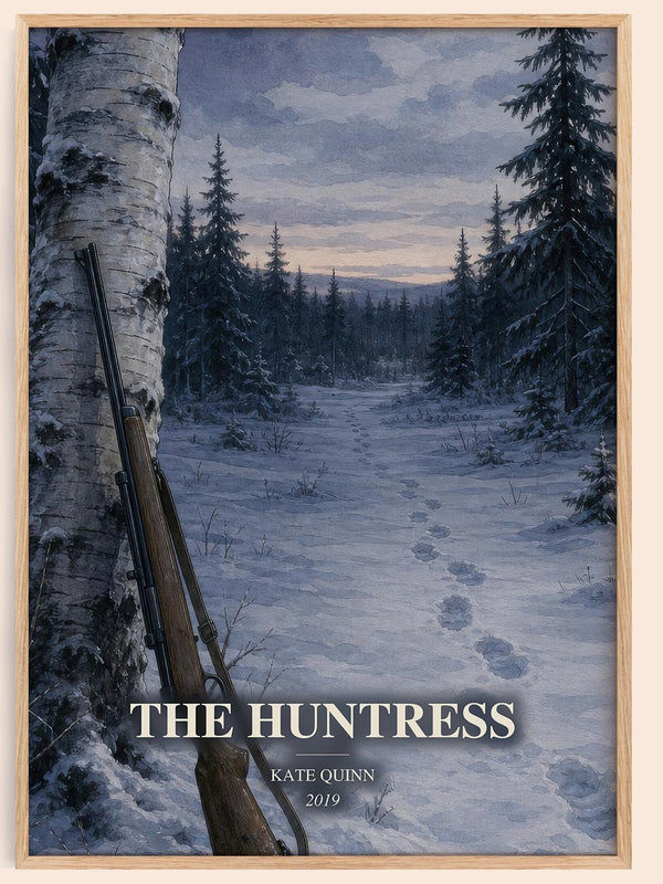 The Huntress watercolour book poster by Kate Quinn – framed literary art print