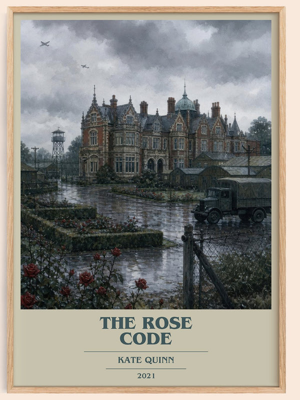 The Rose Code book cover book poster by Kate Quinn – framed literary art print