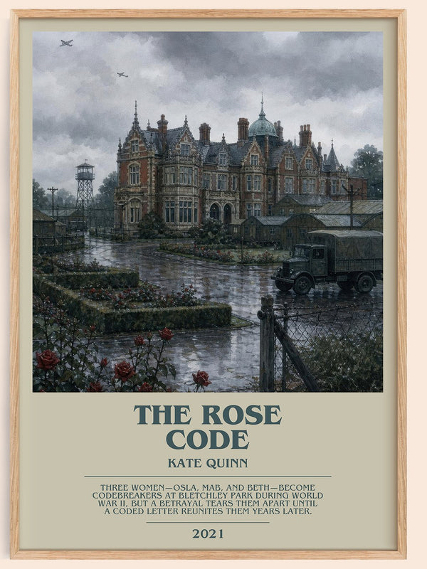 The Rose Code bookish book poster by Kate Quinn – framed literary art print