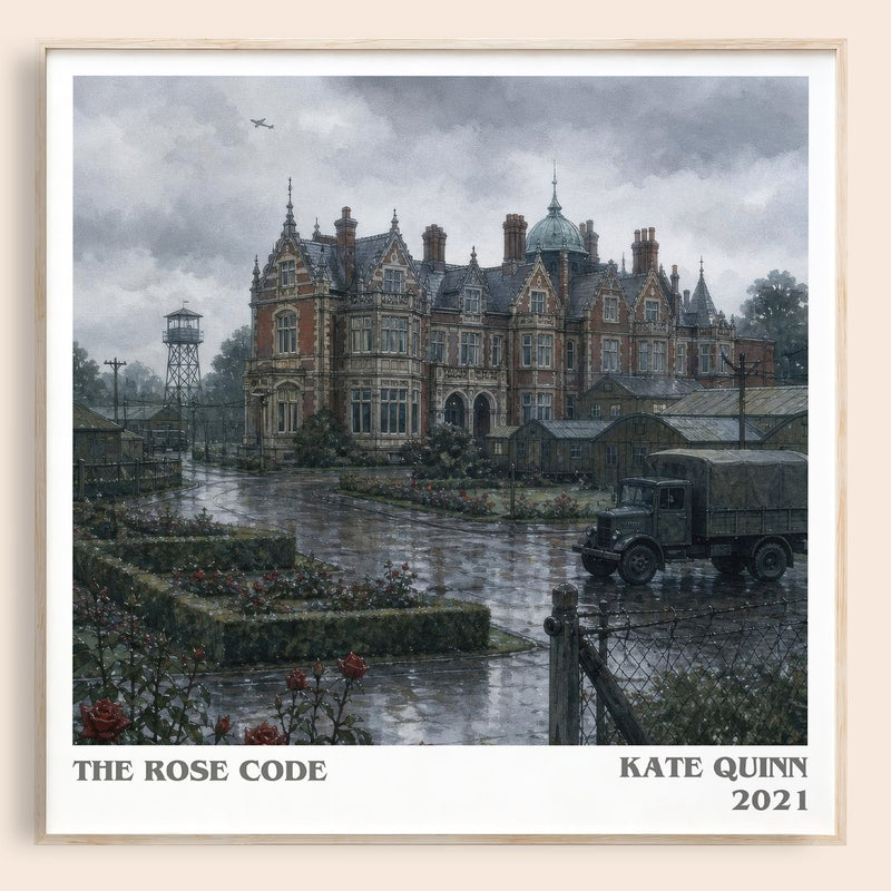 The Rose Code literary book poster by Kate Quinn – framed literary art print