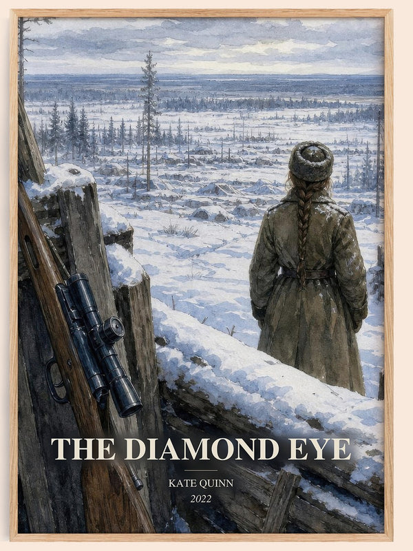 The Diamond Eye watercolour book poster by Kate Quinn – framed literary art print
