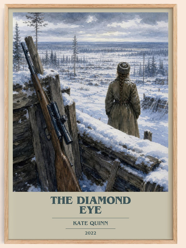 The Diamond Eye book cover book poster by Kate Quinn – framed literary art print