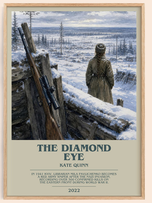 The Diamond Eye bookish book poster by Kate Quinn – framed literary art print
