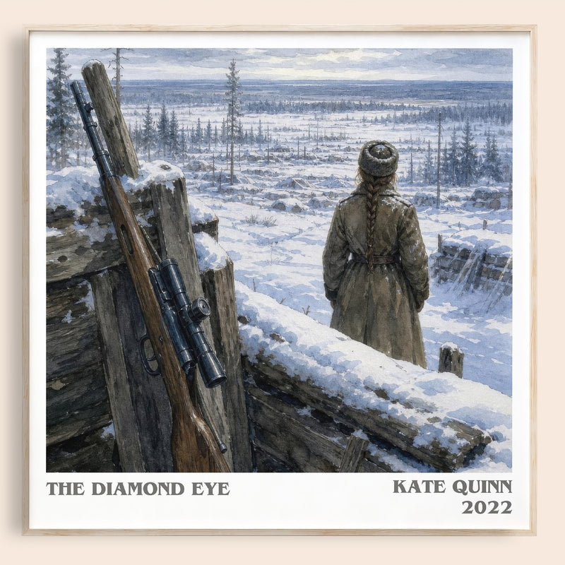 The Diamond Eye literary book poster by Kate Quinn – framed literary art print