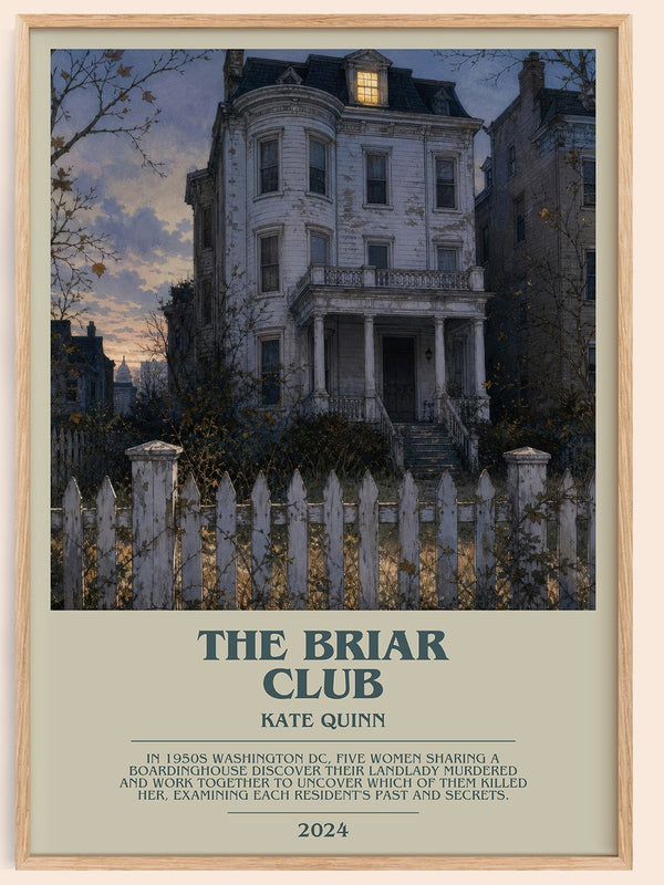 The Briar Club bookish book poster by Kate Quinn – framed literary art print