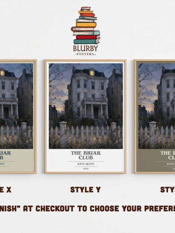 The Briar Club book cover print in frame leaning in hallway – historical fiction wall art