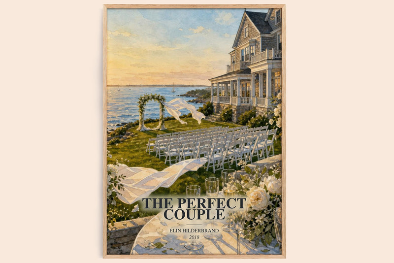 The Perfect Couple Book Watercolour Illustration by Elin Hilderbrand (Edge style)