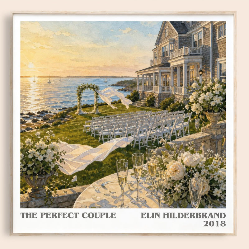 The Perfect Couple literary book poster by Elin Hilderbrand – framed literary art print