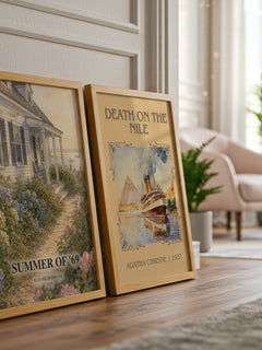Summer of '69 watercolour print framed by window – literary home decor