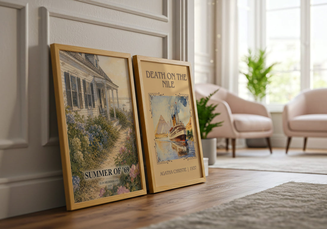 Summer of '69 watercolour print framed by window – literary home decor