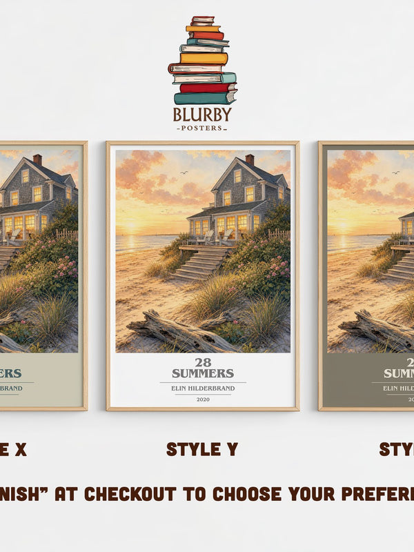 28 Summers book cover print in frame leaning in hallway – romance wall art