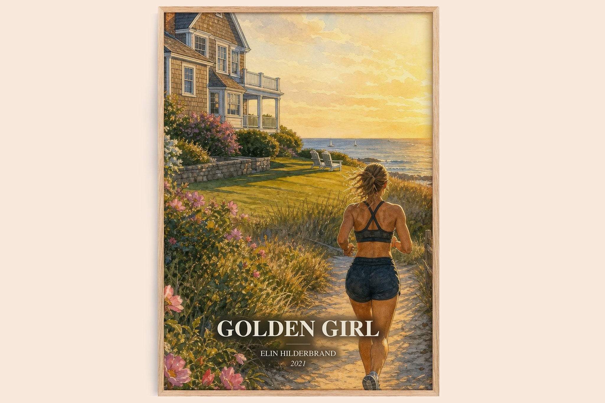 Golden Girl Book Watercolour Illustration by Elin Hilderbrand