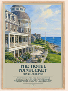 The Hotel Nantucket bookish book poster by Elin Hilderbrand – framed literary art print