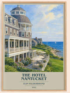 The Hotel Nantucket book cover book poster by Elin Hilderbrand – framed literary art print