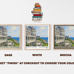 The Hotel Nantucket literary print framed by window – literary home decor