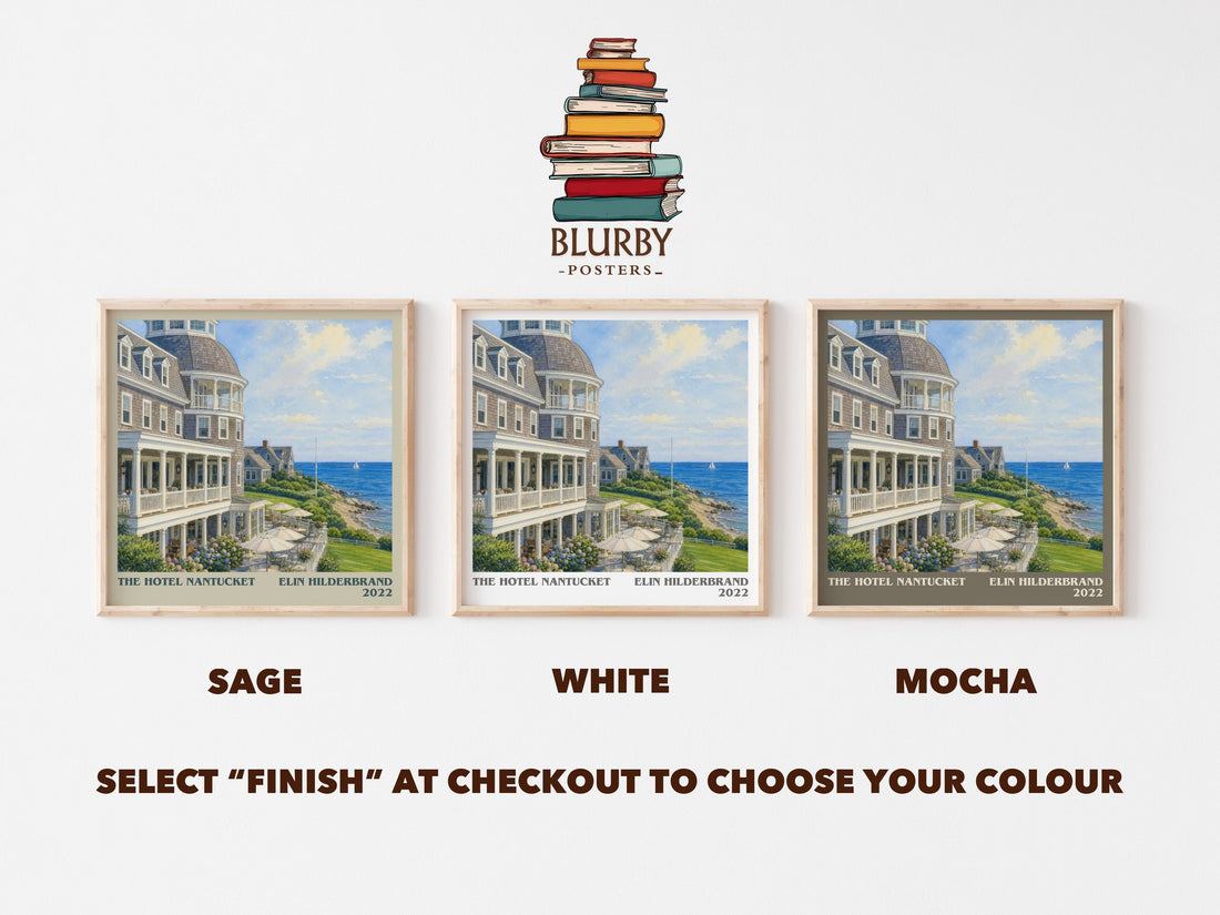 The Hotel Nantucket literary print framed by window – literary home decor