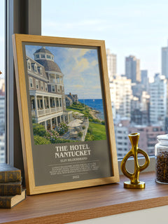 The Hotel Nantucket bookish poster colour and style options – Elin Hilderbrand book art
