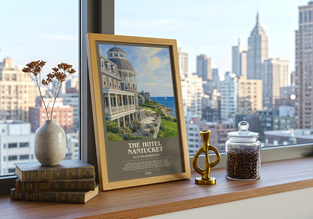 The Hotel Nantucket bookish poster colour and style options – Elin Hilderbrand book art